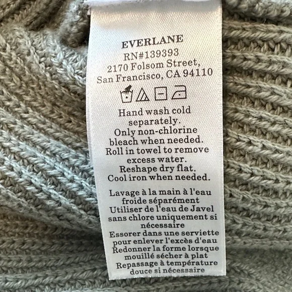 Everlane Half-Zip Ribbed Sweater Pullover - Sage Green - Picture 4 of 4